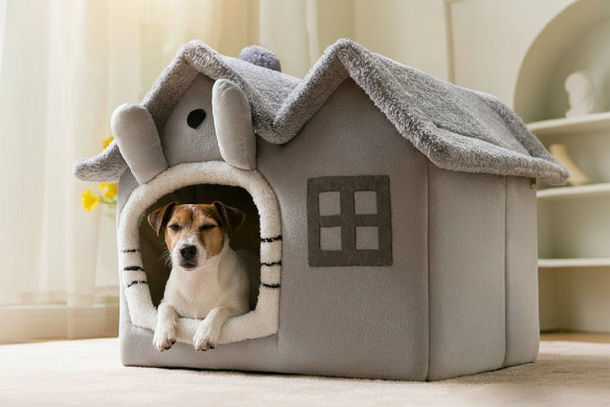 Removable Roof Plush Pet House