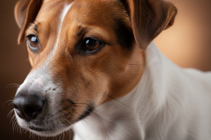 Jack russell zoomed shiny hair